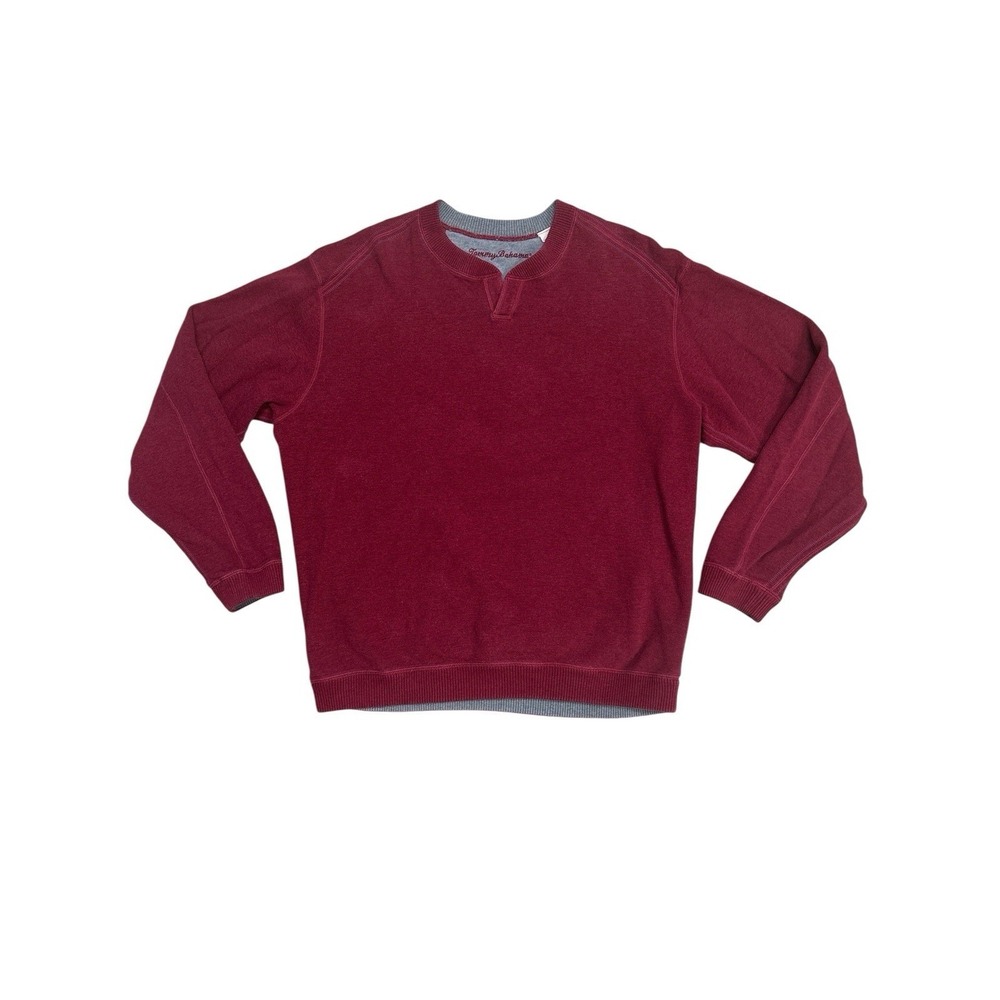 Tommy Bahama Men's Burgundy Maroon Pull Over Sweater Casual Size‎ Large
